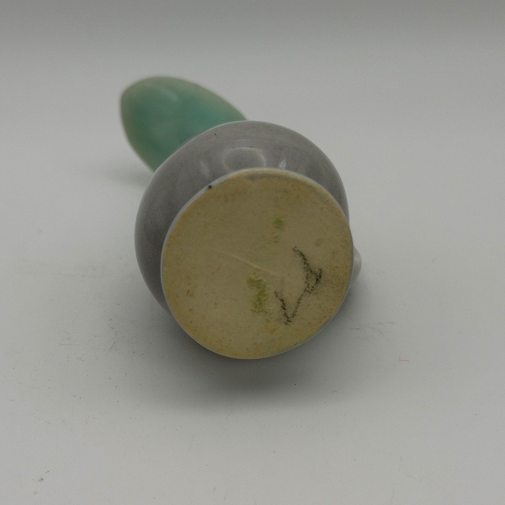 Mini MCM Studio Pottery Bud Vase Ewer Teal Gray Drip Glaze Mid Century Modern - Picture 7 of 9